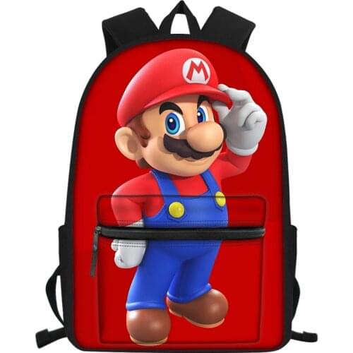 HaoYun Childrens Canvas Backpack Cartoon Super-Mario-Pattern Girls School Book Bags Hot Game Design Womens Travel Backpacks