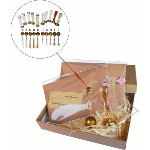 Elagent crystal wax stamp set envelope box for wedding invitation and greeting cards sealing