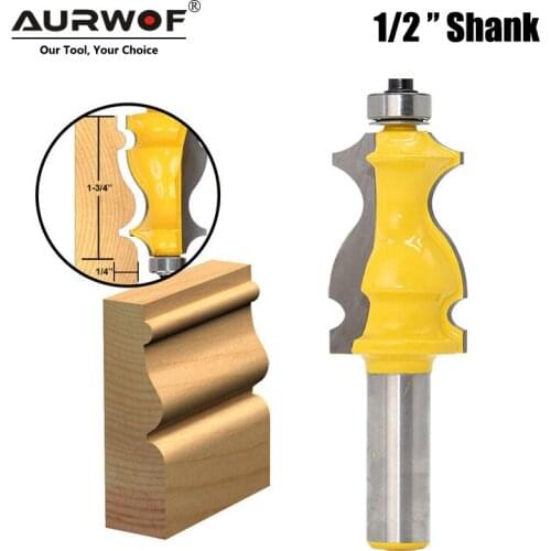 LAVIE 1pc 12MM 1/2" Shank Architectural Molding Router Bit Line Fish Type Woodworking Tenon Milling Cutter Wood Machine MC03088