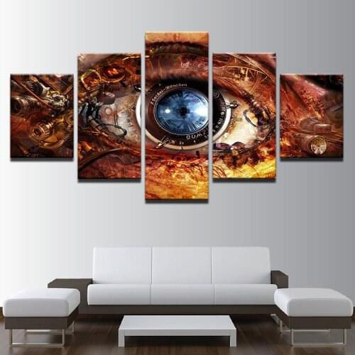HD Canvas Art Print Abstract Eye Painting Artwork For Living Room Wall Decor 5 Pieces Eye All the World Picture