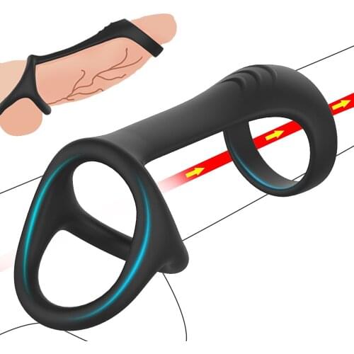 Penis Ring Cock Ring for Men Delayed Ejaculation Dick Enlarger Penis Extender Sleeve Sex Toy for Couple Mens Masturbator