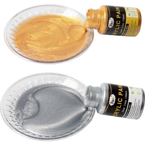 100ml Gold Paint Metallic acrylic paint,waterproof not faded for Statuary Coloring DIY hand painted graffiti Varnish Coating