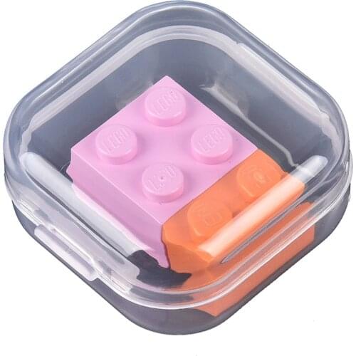 10p Square Pill Cases Small Plastic Transparent Anti-Noise Sponge Mini Carry Earplug Shockproof Antidust Medicine Box Splitters