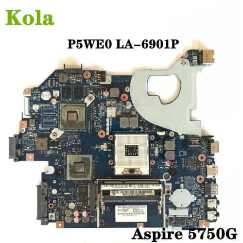 MBRFF02005 For Acer Aspire 5750 5750G Laptop Motherboard P5WE0 LA-6901P HM65 DDR3 With GT520M 1GB original 100% fully tested