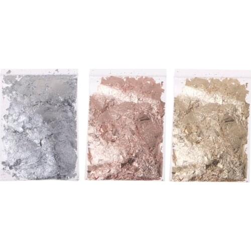 3 Bags Metallic Foil Flakes Set for Slime and Resin Jewelry Making Metal Leaf for Nails Painting Crafts with Imitation Gold