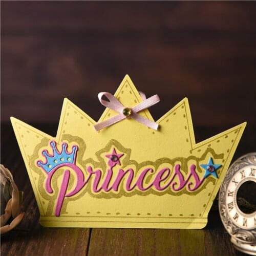 YaMinSanNiO Princess Letter Dies Star Metal Cutting Dies with Crown Craft Dies Scrapbooking Card Making Embossing Stencil DieCut