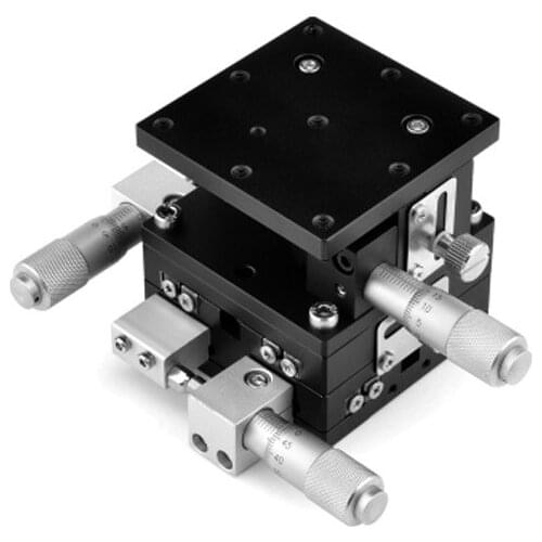 XYZ Axis 40*40mm Knob Micrometer Sliding stage Guide Rail Type Platform Manual Displacement Sliding Table LD40-LM