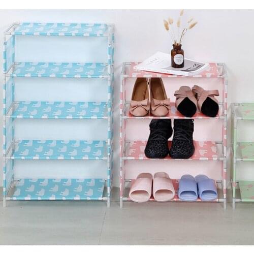Multi-storey Simple Shoe Rack Non Woven Fabric Dustproof Home Shoe Shelf Organizer Multi Functional Dormitory Storage Cabinet