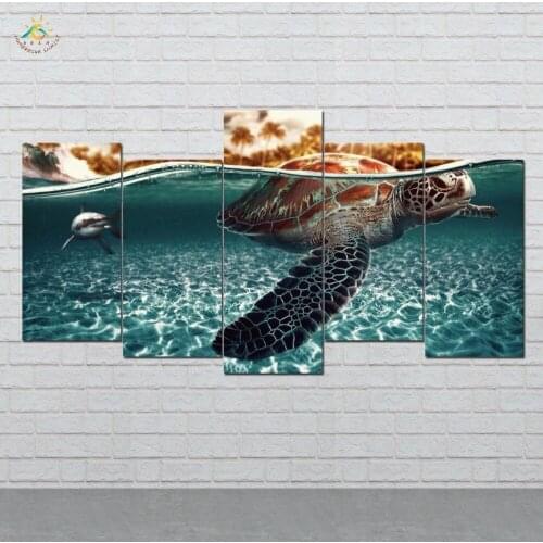 Sea Turtles Wall Art HD Prints Canvas Art Painting Modular Picture And Poster Canvas Painting Decoration Home 5 PIECES