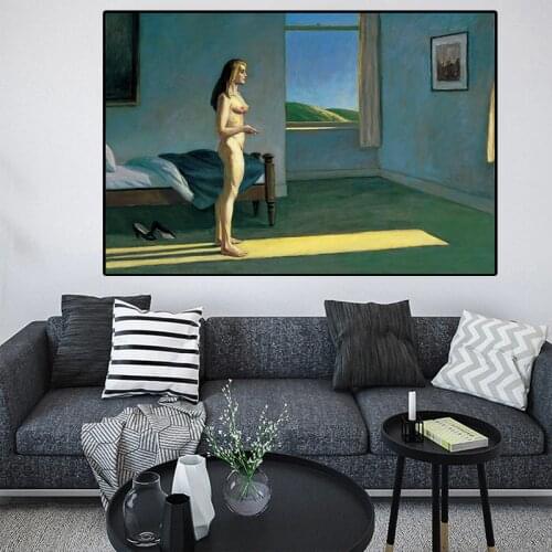 Edwardor Hopper Woman In The Sun Wall Art Canvas Poster and Print Canvas Painting Oil Decorative Picture Living Room Home Decor