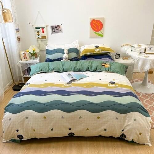 Nordic Style Duvet Cover 200x200 Pillowcase 3Pcs, Wave Line Pattern Bedding Set,220x240 Quilt Cover,175x220 Blanket Cover