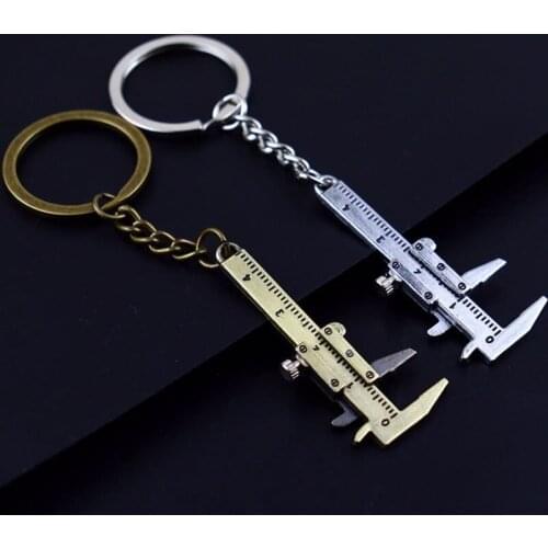 New fashion car key mini vernier caliper keychain car tool portable mini utility tool popular keychain wholesale