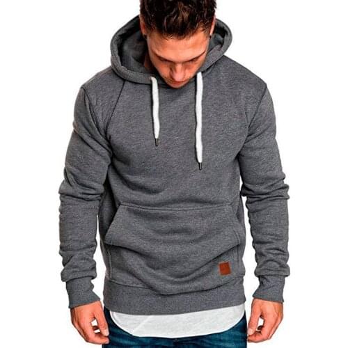 Autumn Fashion Pullover Hip Hop Running Jackets Solid Training Jogging Suit Leisure Drawstring Hoody Sweatshirts Sportwear