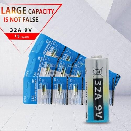 15pcs/3pack New 32A 9V Primary Dry Batteries L822 LR32 29A High Quality Access control Batteries Doors Alarm Drop Ship