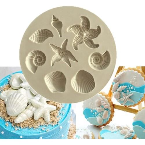 DIY Silicone Cake Mold Shell Starfish Jelly Round Handmade Candy Chocolate Cake Decorating Soap Mold Kitchen Baking Mold