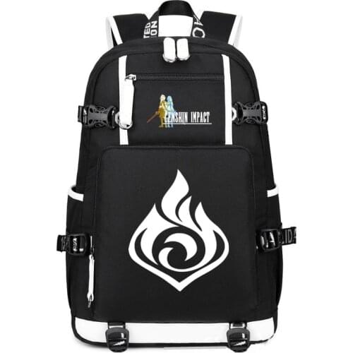 Students Genshin Impact canvas Backpack teenagers mochila School Bags travel bags Durable Impermeable Bookbag