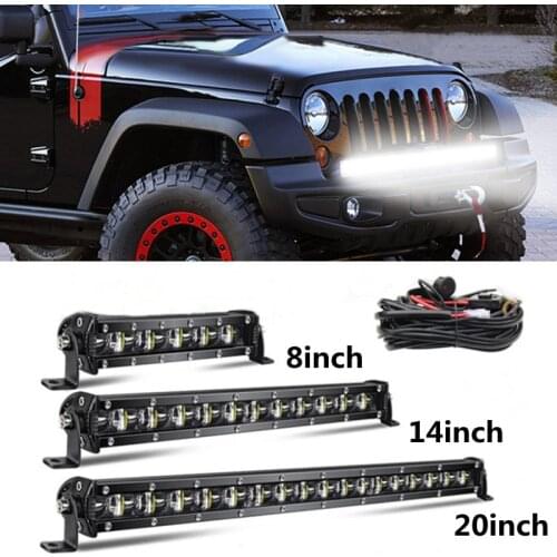 Super Bright LED Light Bar 6D Slim 8" 14" 20" Inch Offroad Combo Led Bar for Lada Truck SUV ATV 4X4 Off Road LED Work Light Lamp