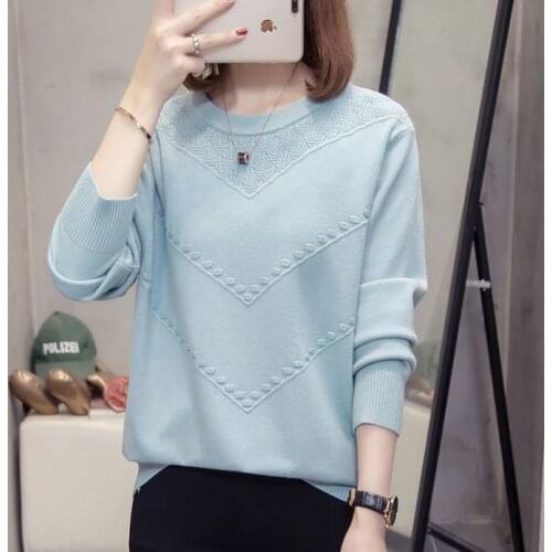 Loose pink knitted pullover woman blouses winter Womens sweaters clothing latest 2020 spring autumn korean vestido female A6214