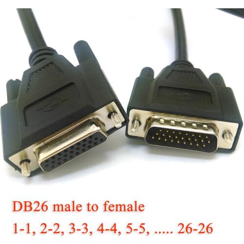 Db26 male to female extension cable db26 male to db26 female gender changer