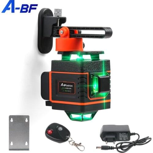 A-BF Laser Level 12/16 Green Lines Self-leveling 360 Horizontal and Vertical Super Powerful Laser Beam Line Indoors and Outdoors
