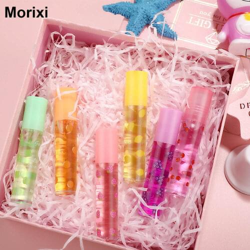 Morixi moisturizing lip oil ball fruit smell transparent gel long lasting waterproof colorless Hydrating glass lip gloss AM199