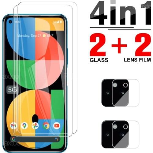 4in1 Full Cover Tempered Protective Glass For Google Pixel 5a 5G Screen Camera Lens Protector Glasses For Google Pixel 5a Film