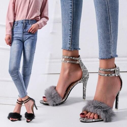 Womens shoes explosion models high-heeled sandals female snake sandals fashion wild personality lasting trend classic new hot