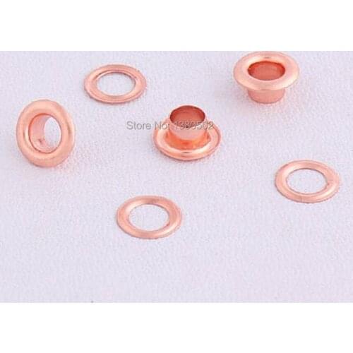 100pcs/lot 9*4.5*4mm Rose gold garment Eyelets round shape with washer Garment accessories