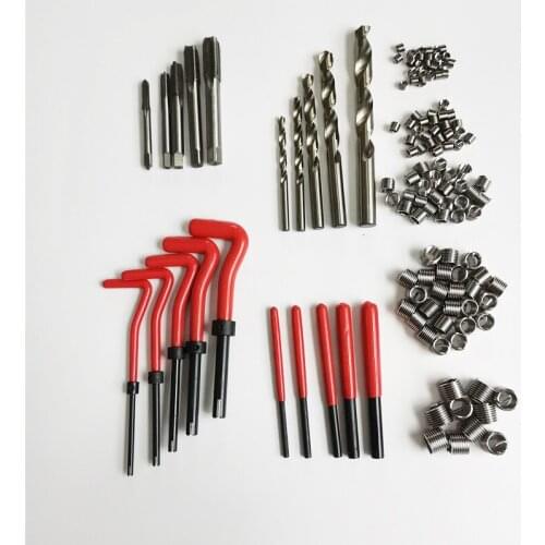 131pcs Engine Block Restoring Damaged Thread Repair Tool Kit M5/M6/M8/M10/M12 Professional Car repair tools Coarse Crowbar
