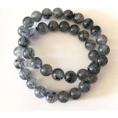 2bracelets Appro7-7.5mm A Natural blue rutile quartz bracelet beads