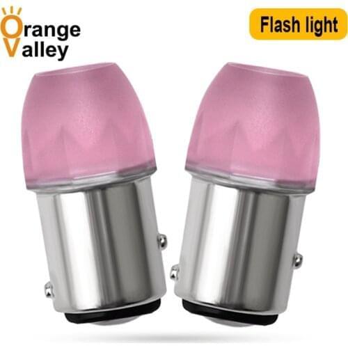 2Pcs 1156 BA15S P21W 1157 led BAY15D P21/5W strobe flash brake light Auto Rear stop lamp Turn signal light Strobe lights DC12V