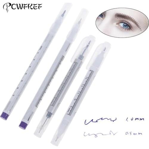 2pcs Skin Marker Pen Sterile Eyelash Extension Fixed Point Marker Pen Skin Positioning Marker For Tattoo Eyelash Grafting Tool