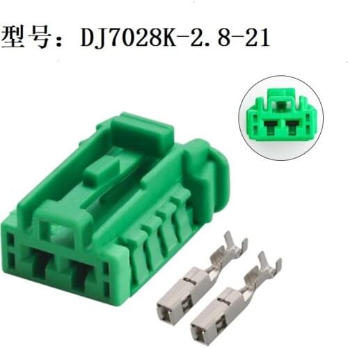 200 sets 2 Hole 01-3216742G7 Auto Electrical Fan Socket Female Cable Connector Flame Retardant Plug For Cars DJ7028K-2.8-21