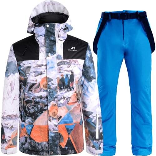 2020 Super Warm Men Ski Suit Outdoor Sport Wear Skiing Jacket Pant Windproof Waterproof Thicken Hooded Snowboard Coat Trouser