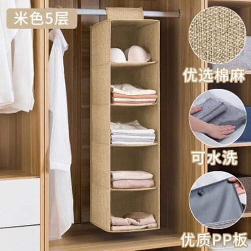 3/4/5Layers Clothes Hanging Drawer Box Portable Organizer Hanging Closet Organizer Clothes Sorting Storage Bags Shoe Shelves New