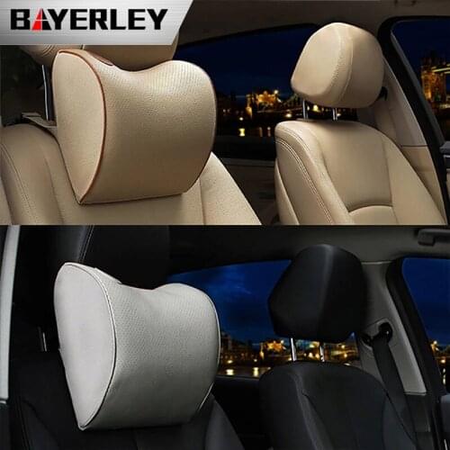 3D Car Neck Pillow Memory Foam Cushion Washable Head Support Leather Car Seat Pillows Back Cushion for Office Chair Universal