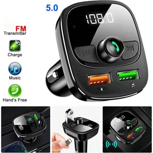 Wireless Bluetooth Car Fm Transmitter Radio MP3 Music Player Support Handsfree Call Qc3.0 Usb Charger Adapter Car Kit Accessory