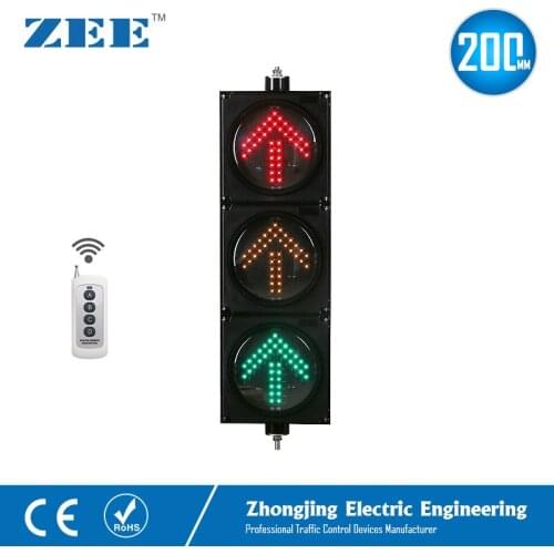 Wireless remote control 8inches 3x200mm LED Arrow Traffic Light Arrow Traffic Signals 220V 12/24V Traffic Signal Lights
