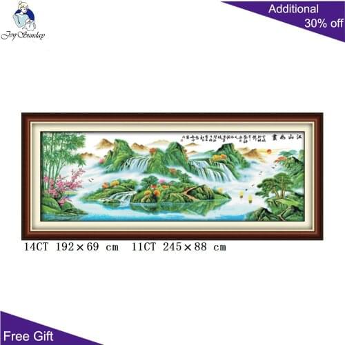 Your Gift Scenery Home Decor F082(2) 14CT 11CT Counted and Stamped Chinese Picturesque Scenery Embroidery Cross Stitch kits