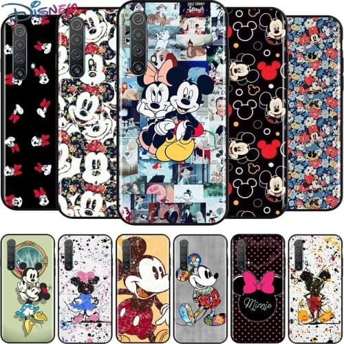 Disney Luxury Mickey Minne for Realme Narzo 20 10 7 6 6i 6S 5 5i 5S 3 3i 2 Pro Black TPU Soft Phone Case