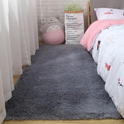 Long-haired bedroom front rug room decoration blanket living carpet Nordic coffee table mat thickening soft skin-friendly carpet