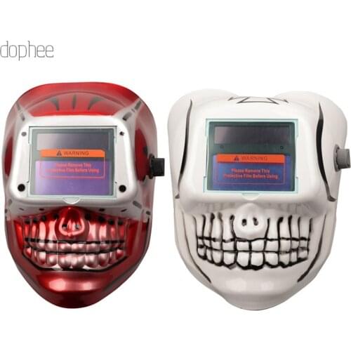 Dophee 1pc Black Red Skull Solar Auto Darkening DIN5-DIN9 Welder Mask/Welding Helmet/Welder Glasses