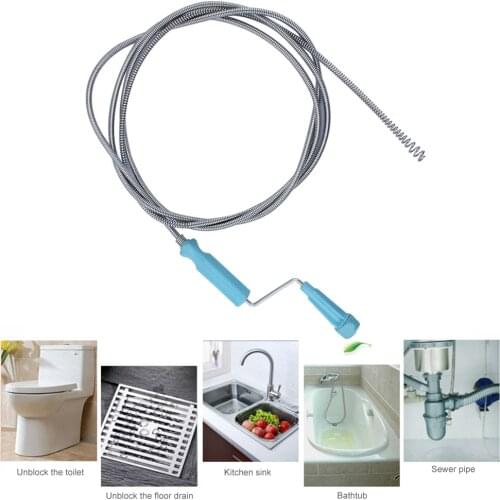 Drain Cleaner Drain Auger Flexible Metal Spring Sink Dredge Auger Plumbing Snake Clog Remover Ultra-long Sewer Dredge #W0
