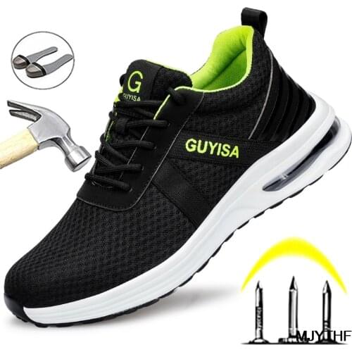 Breathable Indestructible Shoes Men Work Sneakers Safety Shoes Men With Steel Toe Cap Puncture-Proof Work Shoes Male Footwear