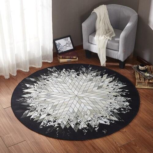 Geometric Yoga Mat Bedroom Bedside Rug Home Decor Kids Room Soft Play Area Rug Chair Mat Round Snowflake Living Room Carpet