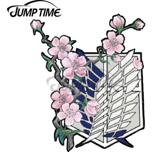 JumpTime 13 x 10.8cm AOT Wings Of Freedom Funny Car Sticker Cartoon Surfboard Decal Occlusion Sunscreen Scratch Car Assessoires