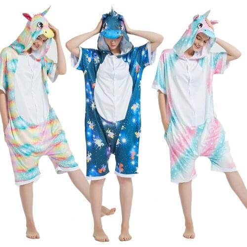 Licorne Panda Pickachu Animal Cartoon Kigurumi Unisex Boy Girl Unicorn Pajamas Children Overalls Kids Sleepwear