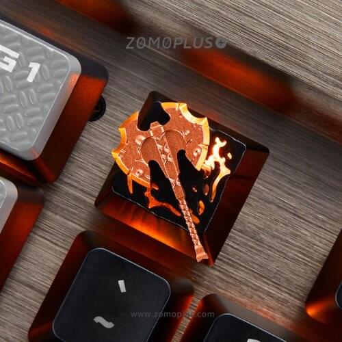 Key cap mechanical keyboard keycap personality design,Battle fury DOTA2 game theme key cap MX axis aluminum alloy keycaps,M12