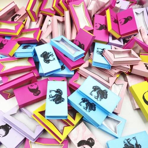 Colorful Little girl Eyelash Packaging Box Wholesale Empty Lash Boxes Rectangle Case 25mm Mink Lashes Creative Eyelashes Package