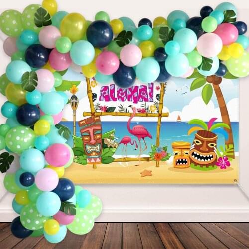 Summer Hawaii Festive Party Supplies Baby Shower Birthday Party Decorations Kids Garland Arch Kit Ballons Accessories Jungle